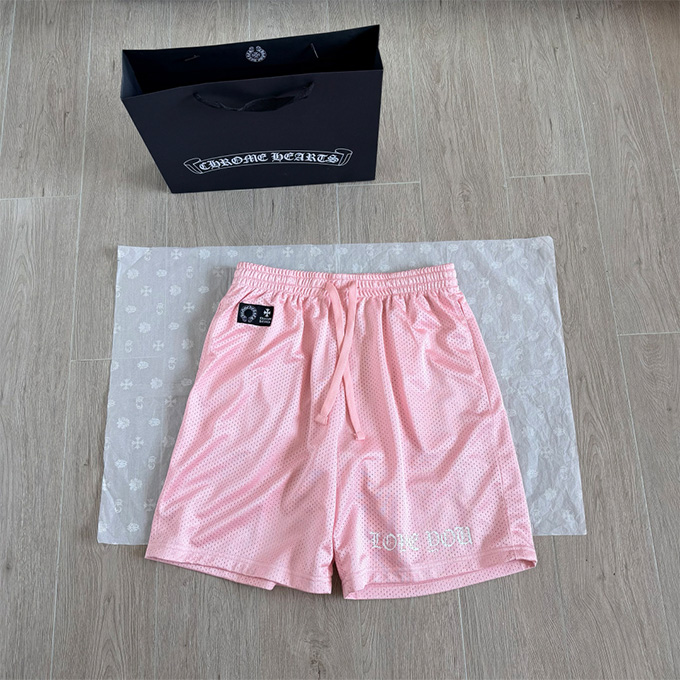 chrome hearts double layer mesh athletic graphic shorts